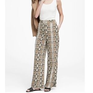 Banana Republic Snake Print Wide-Leg Pants in Tan and Black Size 2